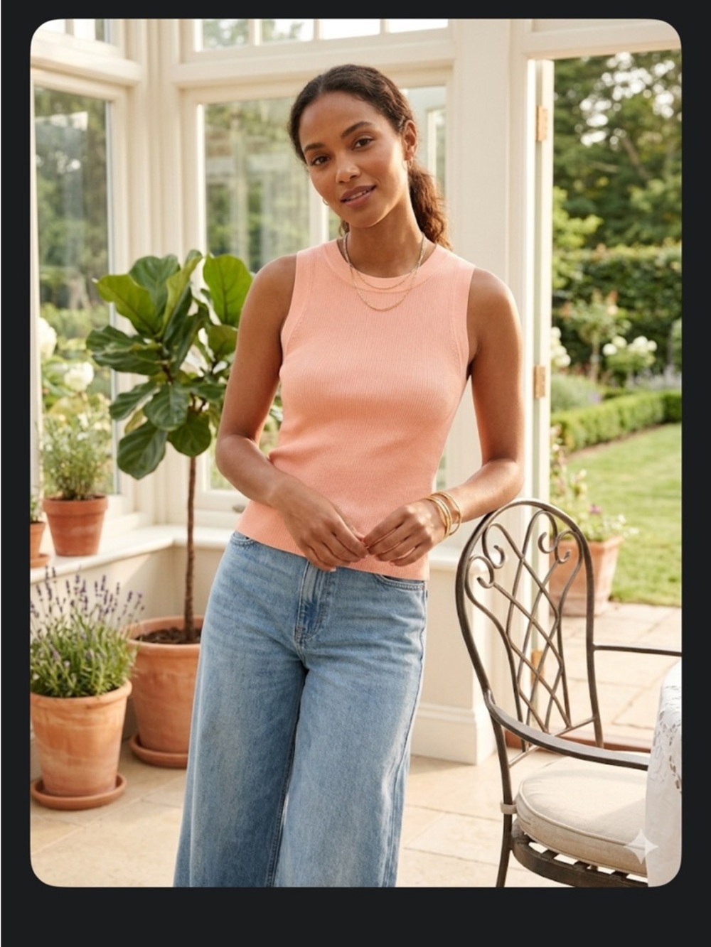 MICHAEL Michael Kors Soft Pink Ribbed Tank Top